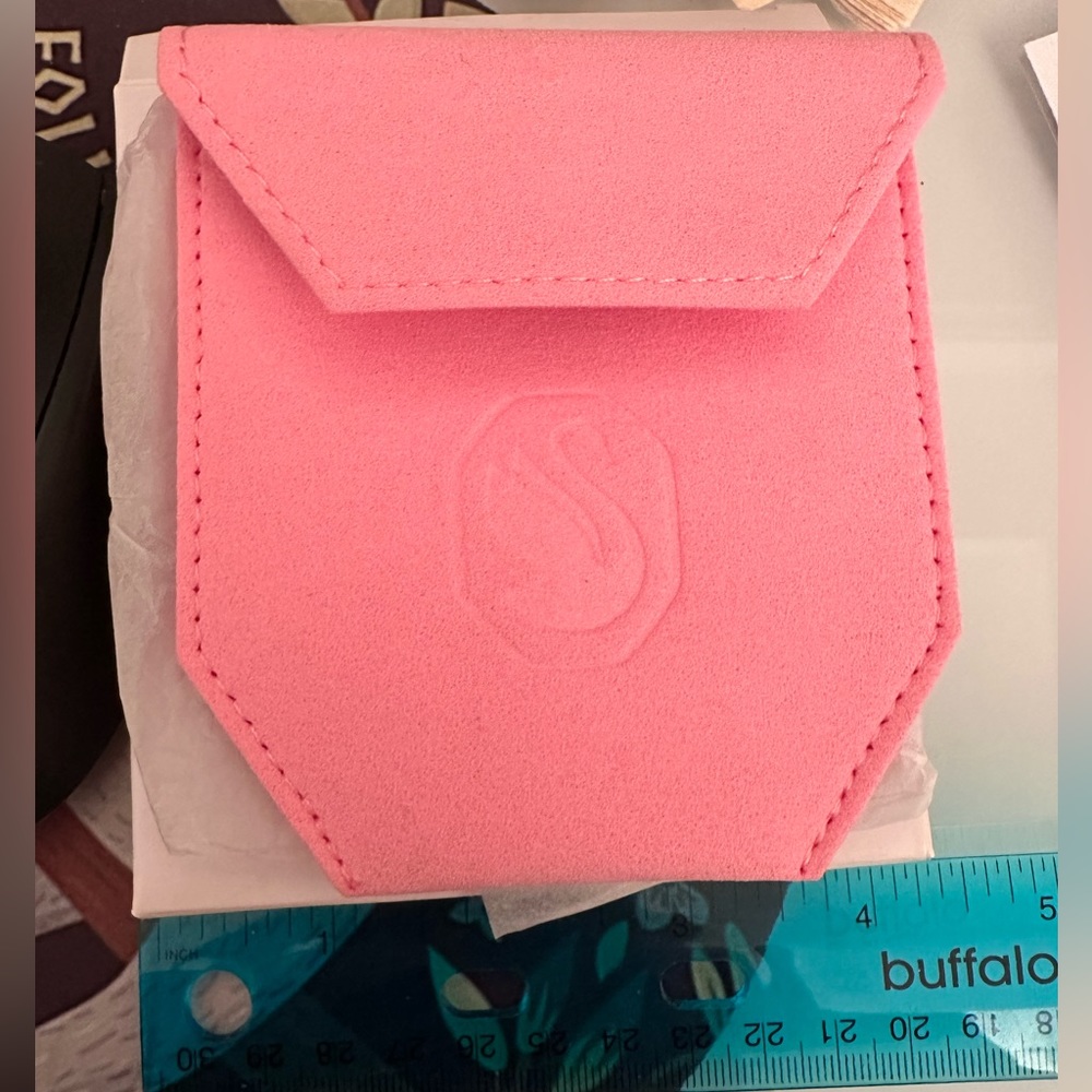 New Swarovski pink velvet jewelry pouch